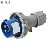 Phích cắm di động màu xanh IP67 2P+E 6h 16A 220~250V Siron P67F36-16B1
