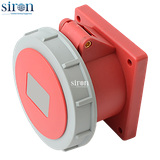 Ổ cắm âm đỏ IP67 3P+N+E 6h 32A 220~380V, 220~415V Siron S67R56-32R1