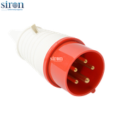Phích cắm di động màu đỏ IP44 3P+N+E 6h 32A 220~415V Siron P44F56-32R2