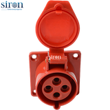 Ổ cắm công nghiệp âm đỏ IP44 3P+E 6h 16A 380~415V Siron S44R46-16R1