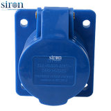 Ổ cắm công nghiệp âm xanh IP44 2P+E 6h 32A 220~250V Siron S44R36-32B1