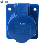 Ổ cắm công nghiệp âm xanh IP44 2P+E 6h 32A 220~250V Siron S44R36-32B2