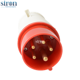 Phích cắm di động màu đỏ IP44 3P+N+E 6h 16A 220~415V Siron P44F56-16R1