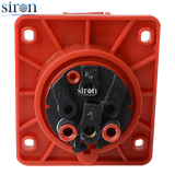 Ổ cắm công nghiệp âm đỏ IP44 3P+E 6h 32A 380~415V Siron S44R46-32R2
