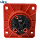 Ổ cắm công nghiệp âm đỏ IP44 3P+E 6h 16A 380~415V Siron S44R46-16R2