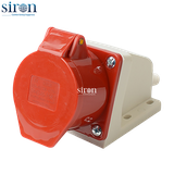 Ổ cắm công nghiệp nổi đỏ IP44 3P+E 6h 32A 380~415V Siron S44S46-32R2