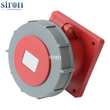 Ổ cắm công nghiệp âm đỏ IP67 3P+E 6h 63A 380~415V Siron S67R46-63R2