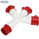 Ổ cắm nối chia 3 màu đỏ IP44 3P+N+E 6h 32A 220~415V Siron S44C356-32R1