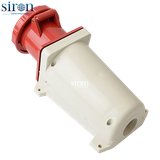 Ổ cắm công nghiệp nổi đỏ IP67 3P+E 6h 63A 380~415V Siron S67S46-63R1