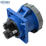 Ổ cắm lắp âm màu xanh IP67 2P+E 6h 125A 220~250V Siron S67R36-125B2