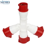 Ổ cắm nối chia 3 màu đỏ IP44 3P+N+E 6h 32A 220~415V Siron S44C356-32R1