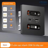 Ổ cắm sạc USB Type A+C và Sạc dây Type C + Lightning Siron R70 70H452
