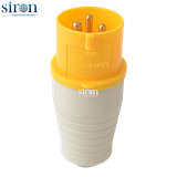 Phích cắm di động màu vàng IP44 2P+E 4h 16A 100~130V Siron P44F34-16Y1