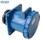 Ổ cắm lắp âm màu xanh IP67 2P+E 6h 63A 220~250V Siron S67R36-63B1