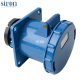 Ổ cắm lắp âm màu xanh IP67 2P+E 6h 125A 220~250V Siron S67R36-125B1