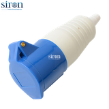 Ổ công nghiệp di động xanh IP44 2P+E 6h 32A 220~250V Siron S44F36-32B2