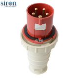 Phích cắm di động màu đỏ IP67 3P+N+E 6h 63A 220~415V Siron P67F56-63R1