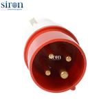 Phích cắm di động màu đỏ IP44 3P+E 6h 32A 380~415V Siron P44F46-32R2