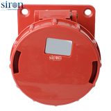 Ổ công nghiệp âm màu đỏ IP67 3P+E 6h 63A 380~415V Siron S67R46-63R1