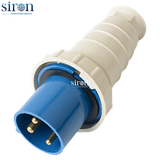Phích cắm di động màu xanh IP67 2P+E 6h 63A 220~250V Siron P67F36-63B1