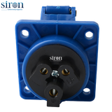 Ổ cắm công nghiệp âm xanh IP44 2P+E 6h 32A 220~250V Siron S44R36-32B2