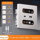 Ổ cắm sạc USB Type A+C và Sạc dây Type C + Lightning Siron R70 70H452