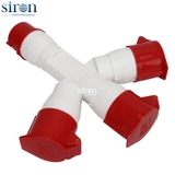 Ổ cắm nối chia 3 màu đỏ IP44 3P+N+E 6h 32A 220~415V Siron S44C356-32R1