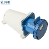 Ổ cắm lắp nổi màu xanh IP67 2P+E 6h 63A 220~250V Siron S67S36-63B1