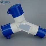Ổ cắm nối chia ra 2 màu xanh IP44 2P+E 6h 16A 220V Siron S44C236-16B1
