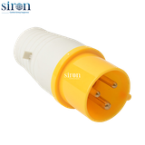 Phích cắm di động màu vàng IP44 2P+E 4h 32A 100~130V Siron P44F34-32Y1