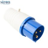 Phích cắm di động màu xanh IP44 2P+E 6h 32A 220~250V Siron P44F36-32B1