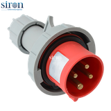 Phích cắm di động màu đỏ IP67 3P+E 6h 32A 380~415V Siron P67F46-32R1