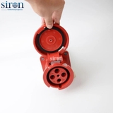 Ổ cắm công nghiệp nổi đỏ IP67 3P+E 6h 125A 380~415V Siron S67S46-125R1