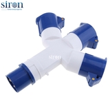 Ổ cắm nối chia ra 3 màu xanh IP44 2P+E 6h 16A 220V Siron S44C336-16B1