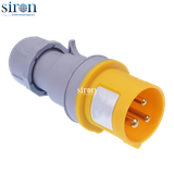Phích cắm di động màu vàng IP44 2P+E 4h 16A 110~130V Siron P44F34-16Y3
