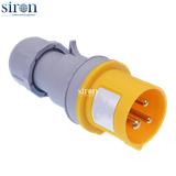 Phích cắm di động vàng IP44 2P+E 4h 32A 110~130V Siron P44F34-32Y3