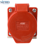 Ổ cắm công nghiệp nổi đỏ IP44 3P+E 6h 32A 380~415V Siron S44S46-32R2