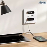 Ổ cắm sạc USB Type A+C và Sạc dây Type C + Lightning Siron R70 70H452