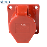 Ổ cắm công nghiệp âm đỏ IP44 3P+N+E 6h 32A 220~415V Siron S44R56-32R2