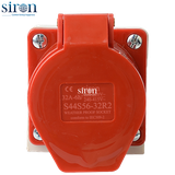 Ổ cắm công nghiệp nổi đỏ IP44 3P+N+E 6h 32A 220~415V Siron S44S56-32R2