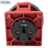 Ổ cắm âm đỏ IP67 3P+N+E 6h 16A 220~380V, 220~415V Siron S67R56-16R1