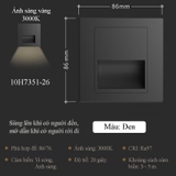 Đèn LED chân cầu thang cảm biến siêu nhạy 3000K vuông Siron 10H7351