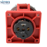 Ổ cắm công nghiệp âm đỏ IP67 3P+E 6h 32A 380~415V Siron S67R46-32R1