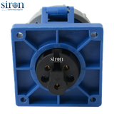 Ổ cắm công nghiệp âm xanh IP67 2P+E 6h 16A 220~250V Siron S67R36-16B1