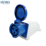 Ổ cắm lắp nổi màu xanh IP67 2P+E 6h 63A 220~250V Siron S67S36-63B1