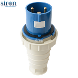 Phích cắm di động màu xanh IP67 2P+E 6h 63A 220~250V Siron P67F36-63B1