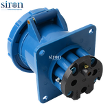 Ổ cắm lắp âm màu xanh IP67 2P+E 6h 63A 220~250V Siron S67R36-63B1