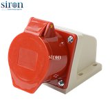 Ổ cắm công nghiệp nổi đỏ IP44 3P+E 6h 32A 380~415V Siron S44S46-32R1