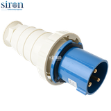 Phích cắm di động màu xanh IP67 2P+E 6h 63A 220~250V Siron P67F36-63B1