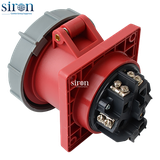 Ổ cắm âm đỏ IP67 3P+N+E 6h 63A 220~380V, 240~415V Siron S67R56-63R2